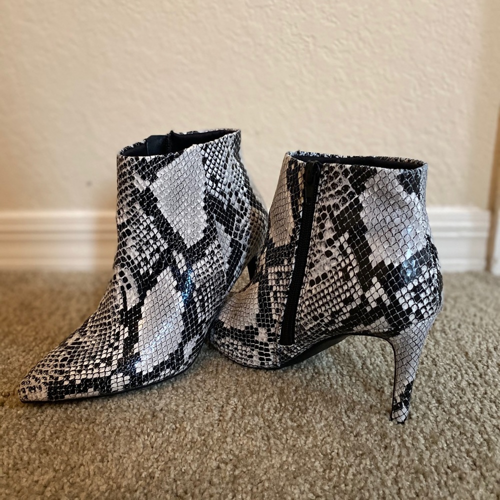 Snake skin booties